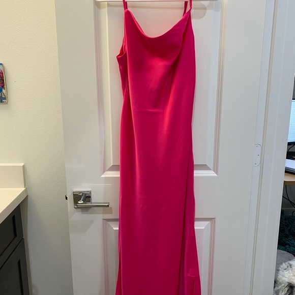 open lace back dress Lace-Trim Satin Floral Maxi Dress main image 0